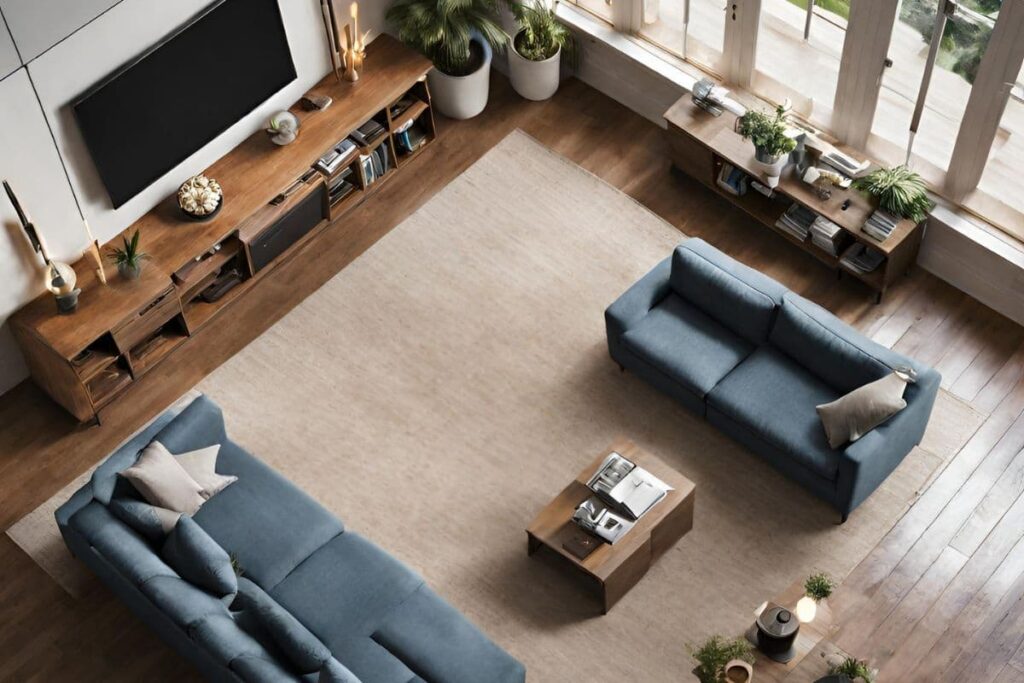 Birds Eye View of Living Room